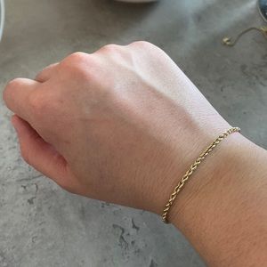 14k solid yellow gold rope bracelet